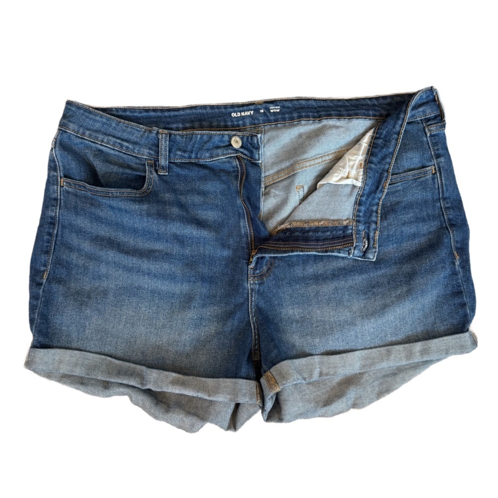 Old Navy WOW Light Blue High-Rise Denim Shorts Size 18